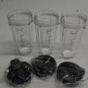 Blender Cups Replacement for Ninja, 24oz Ninja Blender Cups with To-Go Lids Compatible with Ninja BL450, BL456, BL480, BL2012, BL2013, BN401, BN751, BN801, SS101, SS151 (3 Pack) (3 X 24oz Cups)