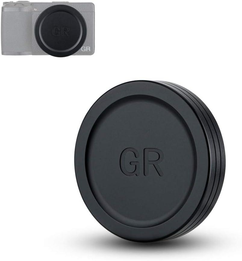 JJC Aluminum Lens Cap Cover Protector for Ricoh GR IIIx GR IIIx HDF GR3x HDF GR III GR III HDF GR3 HDF GR II GR2 with Soft EVA Interior -Black (Lens Cap for GR III/GR IIIx)