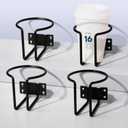 marinexplore 4 Pcs Cup Holders for Boat,Stainless Steel Wall Mounted Cup Holder for Drinks,Black Ring Cup Holder Drink Holder for Marine Boat,Pontoon,Yacht,Truck,RV,Tractor