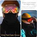 6 Pcs Winter Neck Gaiter Warmer Fleece for Men Women Adjustable Windproof Half Balaclava Thermal Neck Warmer Ski Face Mask Scarf for Cold Weather Cycling Motorcycle Sports Black