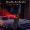 2 x Spy Camera Detector, Hidden Camera GPS Tracker Detector, 7 in 1 Bug Sweeping Device with Vibration Sound Alarm, Hidden Devices Finder, Best for Travel, Car, Office, Hotel, Bath (Black)