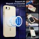 MOCCA Strong Magnetic for iPhone SE Case 2022/iPhone SE 2020 Case/iPhone 7 Case/iPhone 8 Case [Compatible with Magsafe] Slim Thin Translucent Matte Protective Cover Phone Case 4.7'', Light Gold