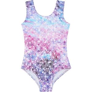 Funnycokid Gymnastics Leotards for Girls Sparkly Colorful Kids Tumbling Outfit 4-10 Years (6-7 Years, Diamond Mermiad)