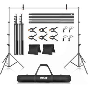 EMART Photo Backdrop Stand kit, 10 x 12 ft Back Drop Adjustable Frame for Photography, Photoshoot Banner Background Support Holder for Parties Dectoration (10x12ft)