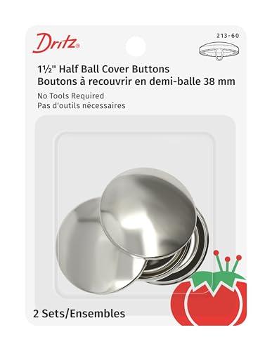 Dritz 213-60 Half Ball Cover Buttons, Size 60 - 1-1/2-Inch, 4-Sets