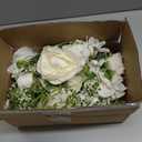 Lvydec 2 Pack Artificial Peony Garland - 6ft Silk White Peony Flower Arch Vine for Wedding Party Table Decoration, 72 inches