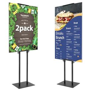 STANDNEE 2PACK Poster Stand Adjustable Poster Holder Stand, Foam Board Stand for Display, Heavy Duty Pedestal Sign Holder, Metal Stand for Display Board Up to 83" (Black)