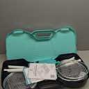 EasyGo Badminton Set, with Net, 4 Racket, 4 Birdies, Portable Storage Box, for Backyards, Outdoor Games, Yard Games