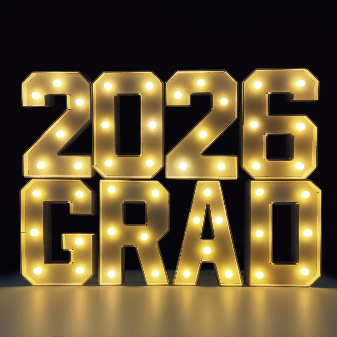 2026 Graduation Decorations - 1FT Marquee Light Up Number For 2026 Graduation Party Decorations Suitable For Decoration At Kindergarten, Preschool, High School, And College Graduation Parties