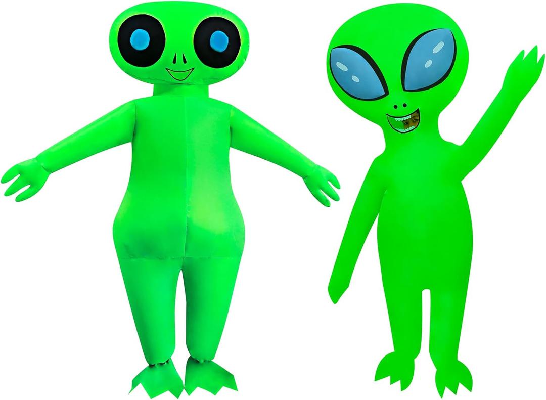 2 Packs Inflatable Alien Blow Up Costume Adult Inflatabe Suit for Halloween Party/Birthday/Carnival
