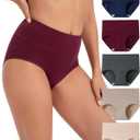 INNERSY Women's Underwear Cotton Briefs High Waisted Breathable Panties 5 Pack (3X-Large)