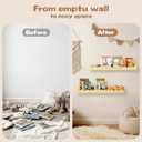 Nursery Floating Shelves for Kids Room, 2 Pack 23.6 Inch Natural Wood Wall Shelves with Scalloped Edge, Kids Bookshelves for Toddler Bedroom, Playroom, Baby Nursery Decor, 2pc-23.6in