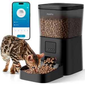 Espelho Automatic Cat Feeders WiFi: 2.4Ghz Smart APP Control- Timed Cat Food Dispenser with Desiccant Bag Keep Fresh for Indoor- Easy Set Up and Clean with Voice Recorder- Up to 10 Meals per Day