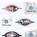 Ceneda Puffy Padded Makeup Bag Travel Toiletry Bag Quilted Makeup Pouch Organizer Bag Cosmetic Bag for Women (Black)