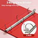 SUNEE 1 Inch Binders 3 Ring 6 Pack, Clear View Three Ring Binders PVC-Free (Fit 8.5x11 Inches) for School Binder or Office Binder Supplies, Classic 6 Colors