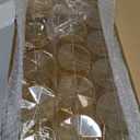 JOLLY CHEF 100 Pack Plastic Champagne Flutes Disposable 4.5 oz Gold Glitter Plastic Champagne Glasses for Wedding, Thanksgiving Day, Christmas