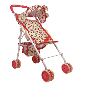 My First Baby Doll Stroller for Toddlers 3 Year Old Girls, Little Kids | Toy Stroller with Bottom Storage Basket, Foldable Frame, Canopy, Seatbelt