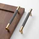 24 Pack 5 Inch 128 mm Bar Cabinet Pulls Gold and Grey Knurled Handles for Brushed Gold Drawer Pulls Cupboard Aluminum Handles