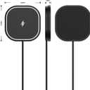 25W Magnetic Wireless Charger for Car, POLMXS Fast Charging pad Ultra-Thin Wireless Phone Charger Mat for Desk & Bedside, Compatible with iPhone 17/16(25W)/15/14/13/12(7.5W) Magsafe(C10)