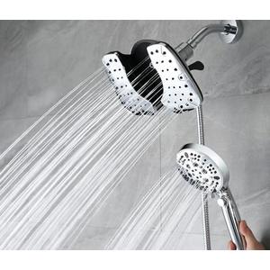 INAVAMZ 2-in-1 Shower Heads with Handheld Spray Combo: 10” Rainfall Shower Head & Hand Held Shower Head, 9 Spray Settings Detachable Shower Head with ON/OFF Switch and 15-Stage Filter