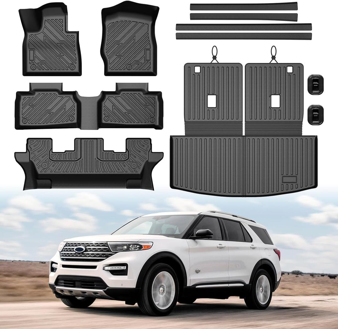 Floor Mat for Ford Explorer 2020-2026 Captain Chairs (Only Fit 7 Seats)