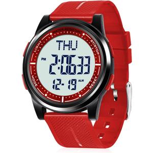 Beeasy Digital Watch for Men Women, 50M Waterproof, Ultra-Thin & Lightweight, 44mm Silicone Sports Watch with Alarm, Stopwatch, Countdown, Ideal for Gym, Running, School, Daily Wear