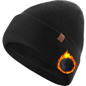 TRENDOUX 100% Merino Wool Beanie: Winter Warm Lined Cuffed Beanie for Men Women, Unisex Soft Knit Hat Daily Skull Cap Gift, 2 Pack