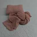 Coberllus Newborn Photography Props Blanket Stretch Knitted Twist Wrap & Posing Pad Prop for Baby Boys Girls Photo Shoot Set (Light Pink)