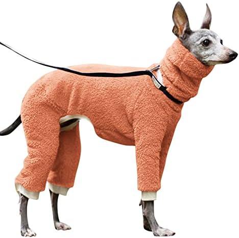 Esobo Fashion Winter Dog Warm Coat Jacket Four-Legged Neck Warm Pet Sweaters for Dogs, XXL, Orange