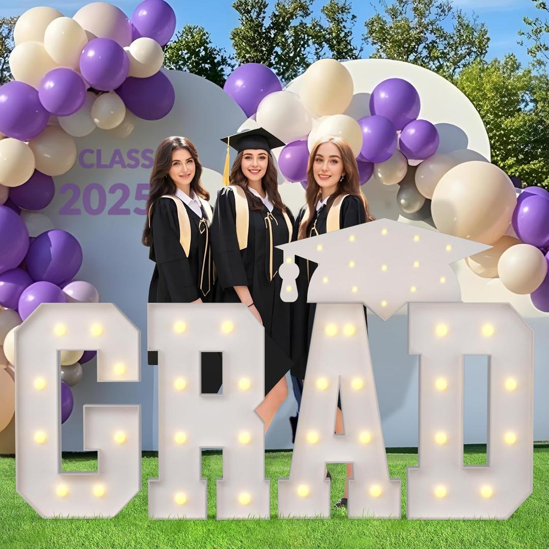 Graduation Decorations 2026, GRAD Marquee Letters 3 Feet Tall, Graduations Marquee Letter, GRAD Light Up Letter for 2026 Graduation Party Decorations