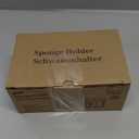 TAILI Sponge Holder for Kitchen Sink with Strong Suction Cup Removable, Rustproof Aluminum Sink Caddy for Sponge, Brush, Scrubber, Scraper -Gold