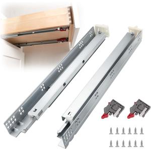 6 x 5 Pairs 18 Inch Undermount Drawer Slides, Self Soft Close Full Extension Drawer Rails Concealed Drawer Runners Adjustable Locking Devices Mounting Brackets Screws Included