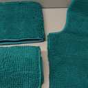 Urvoix 3 Pieces Bathroom Rugs Set, Non-Slip Chenille Bath Rug, Ultra Soft and Super Absorbent Bath Mat for Bathroom, Toilet and Tub (Teal Green) (20"x32" / 17"x24" / 20"x24" Contour)