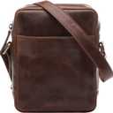 SID & VAIN messenger bag Dublin small shoulder courier bag real leather cross-body bag Unisex, Brown