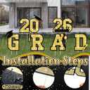 7 Pcs 2026 Graduation Decorations Yard Signs Congrats Grad Lawn Decor Class of 2026 Grad Congrats Grads Lawn Decorations with Stakes for Outdoor Indoor Party Graduation Garden Supplies(Gold)