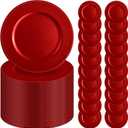 50 Pcs Red Charger Plates 13" Round Charger Plates Bulk Beaded Chargers for Dinner Plate Decorative Red Plastic Chargers Plate for Wedding Party Event Baby Bridal Shower Table Decoration