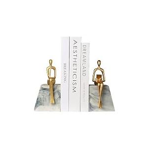 Gold Decor Thinker Statue Abstract Art Sculpture Decorations Reading Women Figurine Modern Sitting Shelf Decor for Home Decor Living Room Bookshelf Coffee Table Desktop Office Decoration(Gold)