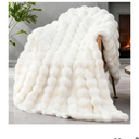 Faux Fur Twin Blanket for Couch, 1000 GSM Cozy Fuzzy Fluffy Soft Plush Thick Bubble Sherpa Blanket for Sofa Bedroom Living Room, Mothers Day Birthday Gifts for Women Home Decor