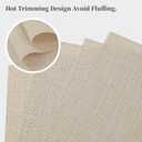 Leetaltree Beige Placemats Set of 4 - Heat Resistant Non-Slip Place mats for Dining Table, Washable Durable PVC Vinyl Woven Table Mats, Beige, 4