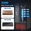 Twotrees TTS-20 Pro Laser Engraver, 20000mW Laser Engraver Machine and Cutter, Ideal for DIY Laser Engraving Projects. Processes Wood, Metal, Acrylic, and Glass 27.4-inch 23.4-inch Laser Cutter
