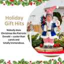 Father Santa Donald Christmas Figurine 45cm (Blue)  Funny Holiday Character Ornament  Novelty Christmas Decoration for Home, Party & Garden