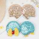 CellElection 8PCS Sequin Mouse Ears Hair Clips Glitter Hair Bows Cute Mice Ears Clips Barrettes for Women Girls Hair Accessories for Costume Party Halloween