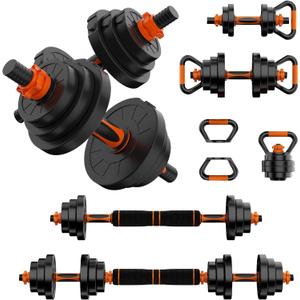 VTORY Adjustable Weights Dumbbell Set, 20/70/90lbs Free Weights Set with Connector, 4 in1 Dumbbells Set Used as Barbell, Kettlebells, Push up Stand, Weight Set for Home Gym Suitable Men/Women