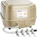 INCLY 7W Ultra Silent Aquarium Air Pump - 245 Gallon/Hr, 4 Adjustable Outlets - Commercial & Hydroponics Oxygen Bubbler for Fish Tank & Pond