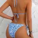 Tainehs Women's Sexy Halter Bikini Set Triangle Top String Swimwear Two Piece Swimsuits Cheeky Bathing Suit (M)
