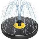 Solar Bird Bath Fountains,3.5W Glass Panel Solar Fountain Pump for Bird Bath No Battery,Solar Water Fountain Outdoor With 4 Fixed Pipes 7 Nozzles(Black)