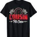Race Car Birthday Party Racing Family Cousin Pit Crew T-Shirt, XL