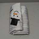 Merry Christmas Shower Curtain, Snowman and Snowflake on Grey Background Digital Print, Fabric Bathroom Decor with Hooks, 72 x 96 inches