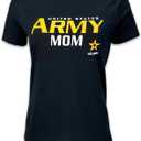 Armed Forces Gear Ladies US Army Mom Short-Sleeve T-Shirt - Official Licensed United States Army Shirts for Women (Black, XL)