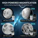 WOSPORTS Telescope for Adults High Powered, 90mm Aperture 600mm Astronomy Portable Professional Refractor Telescope for Beginners, Magnification 180X, with Adjustable Tripod, Phone Adapter, Carry Bag, Large Sofa, Light Gray